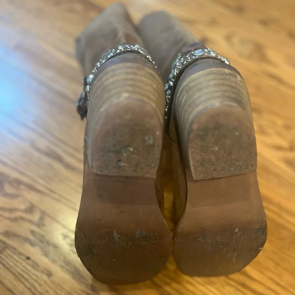 Rocketdog Rhinestone Embellished Brown Leather Western Boot Women’s Size 8 - Picture 7 of 12